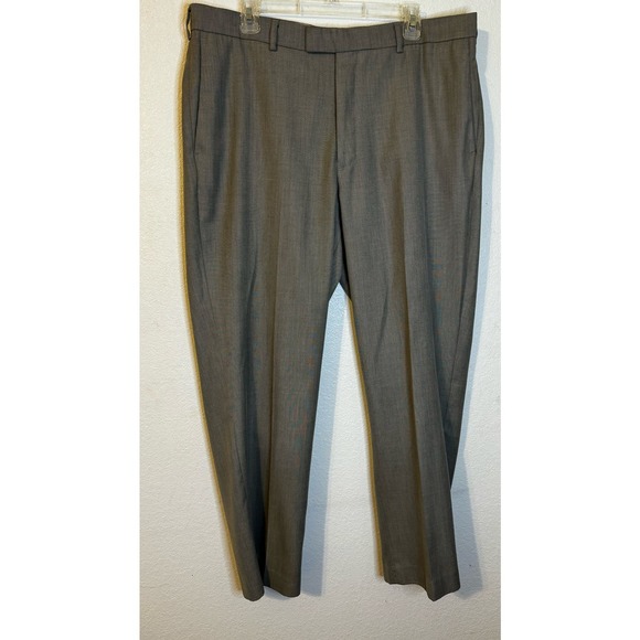 Savane Men's Dress Pants 38W 30L Flex Waist Gray Flat Front - Picture 1 of 6